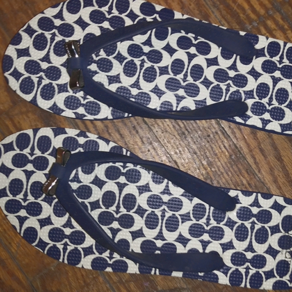 New Authentic Coach Flip Flops- Size 6